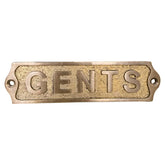 Gents Brass Door plates | Toilet sign 22x5 cm antique finish